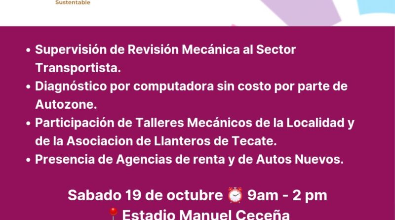 CONVOCA GOBIERNO DE TECATE A LA EXPO TECATE CON MOVILIDAD AL 100