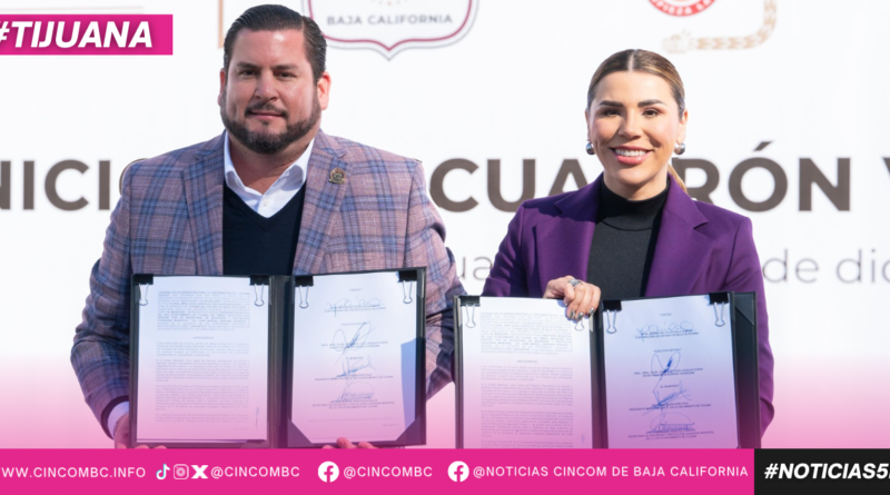 PACTAN GOBERNADORA MARINA DEL PILAR Y PRESIDENTE MUNICIPAL ISMAEL BURGUEÑO CONVENIO PARA IMPLEMENTAR EL PROGRAMA “ESCUADRÓN VIOLETA” EN TIJUANA