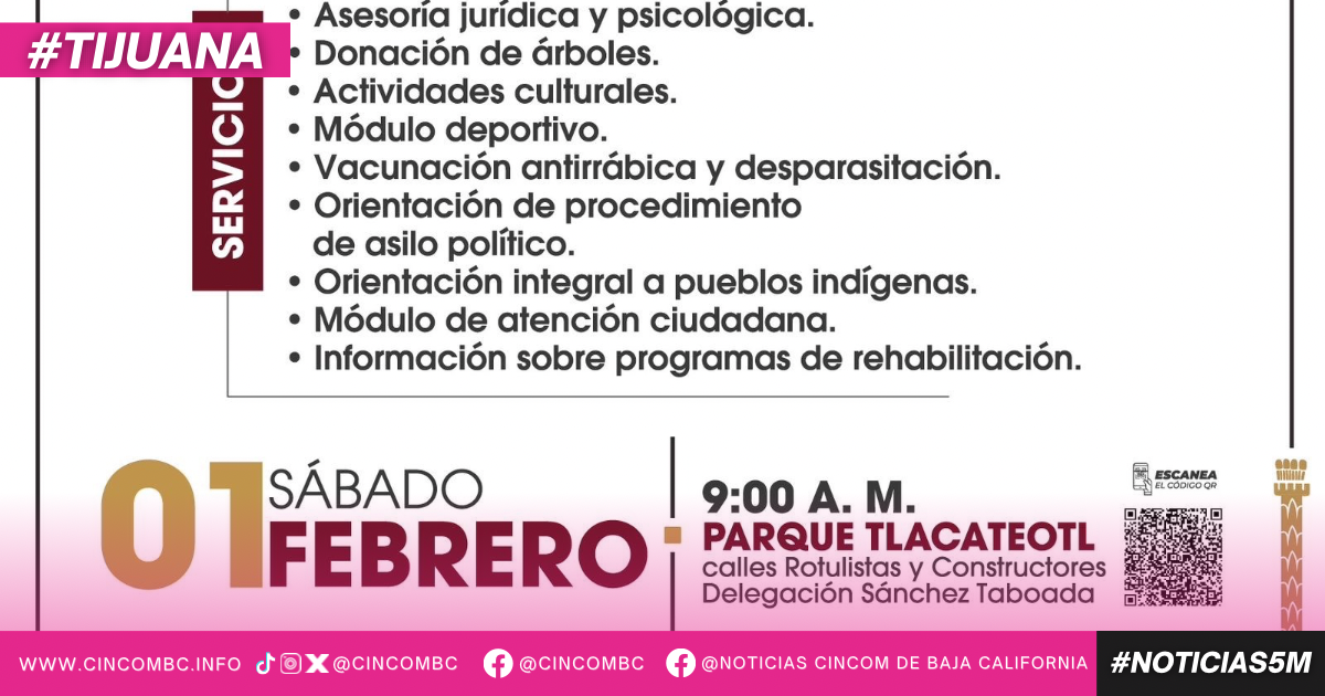 BENEFICIARÁ XXV AYUNTAMIENTO DE TIJUANA A RESIDENTES DE LA DELEGACIÓN SÁNCHEZ TABOADA CON JORNADA DE BIENESTAR