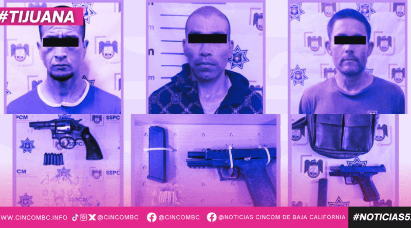 Detiene Policía Municipal a tres personas armadas