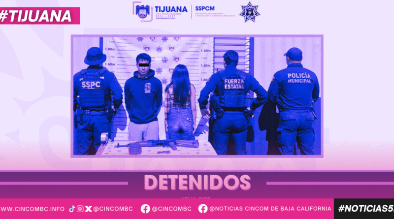 Logra trabajo coordinado detención de un hombre y una mujer con arma de alto poder en Tijuana