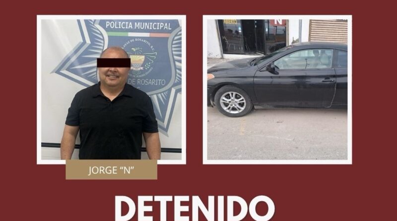 Secretaría de Seguridad Ciudadana Municipal recupera vehículo robado en zona turística de Playas de Rosarito