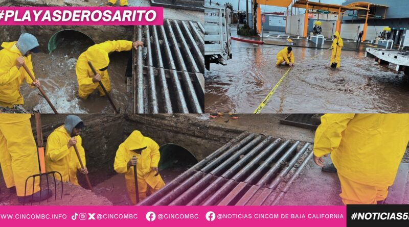 Gobierno de Playas de Rosarito mantiene operativos activos ante las lluvias en el municipio