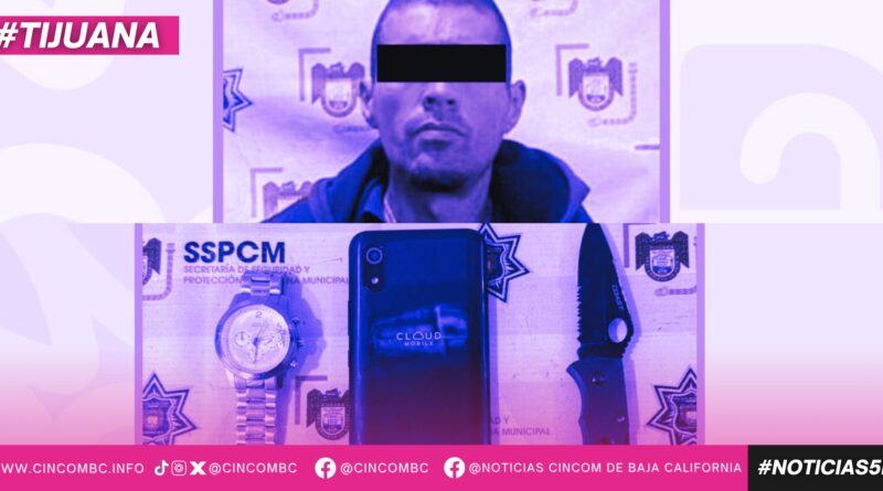 Recaptura Policía Municipal de Tijuana a responsable de agresión con arma blanca, ahora es capturado por asalto a transeúnte