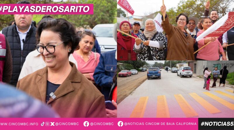 Rocio Adame encabeza la inauguración de obra de pavimentación en la colonia La Mina
