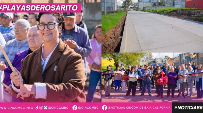 Rocio Adame cumple con obra de pavimentación en La Mina