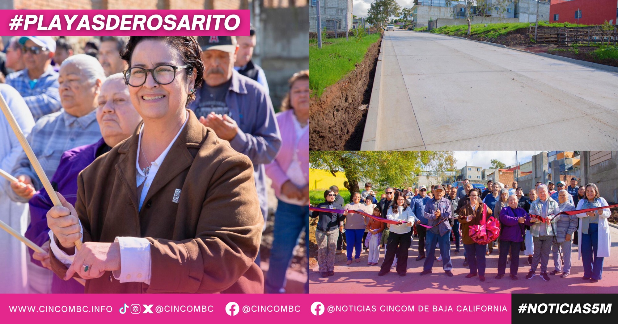 Rocio Adame cumple con obra de pavimentación en La Mina