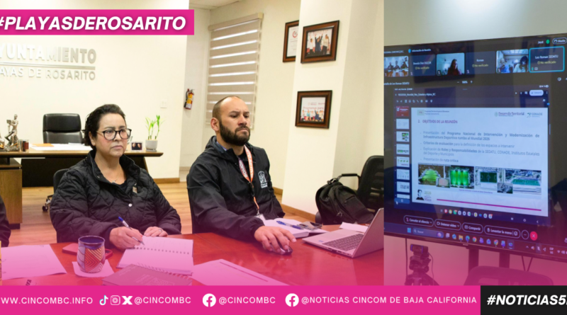 Rocío Adame fortalece coordinación interinstitucional para modernizar espacios deportivos en Rosarito. Rocío Adame fortalece coordinación interinstitucional para modernizar espacios deportivos en Rosarito.