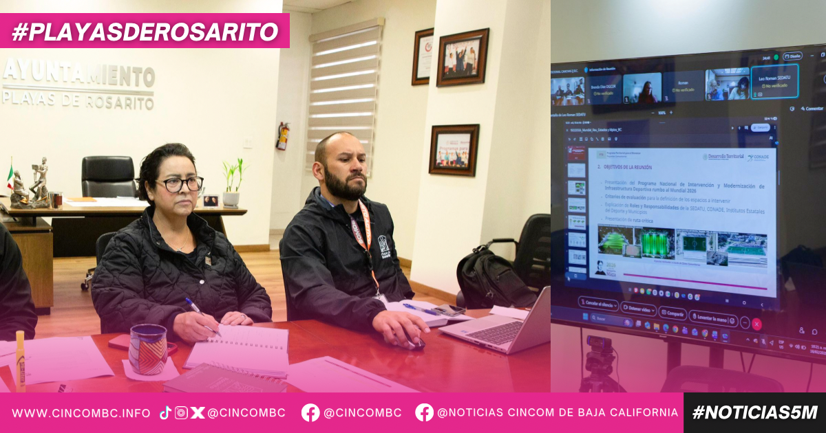 Rocío Adame fortalece coordinación interinstitucional para modernizar espacios deportivos en Rosarito.