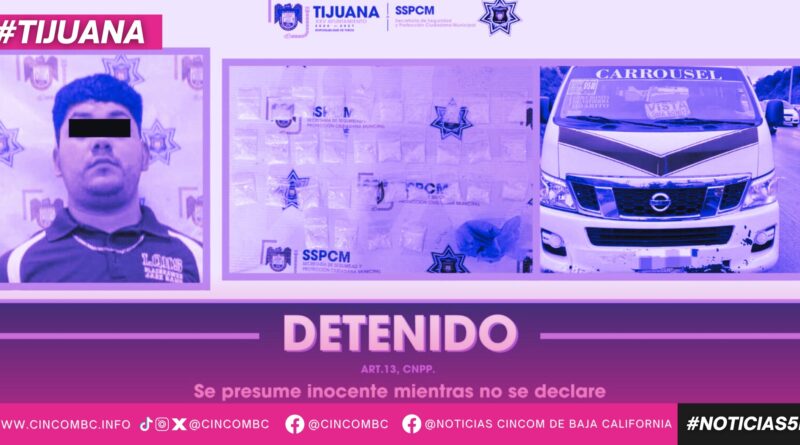 Asegura Policía Municipal a sujeto por posesión de presunta droga