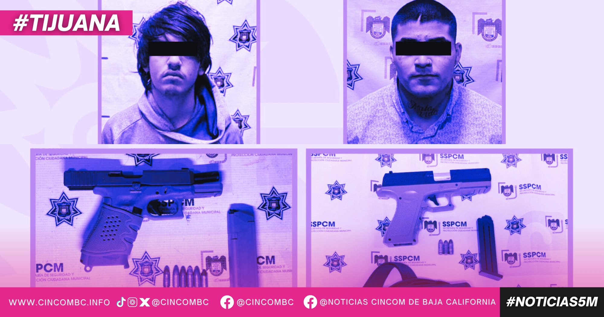 Detiene SSPCM a dos personas por portación de arma de fuego durante patrullajes preventivos