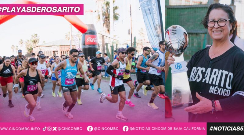 Alcaldesa Rocio Adame Muñoz encabeza la octava edición de la Carrera Atlética “Superbowl 6K” en Playas de Rosarito