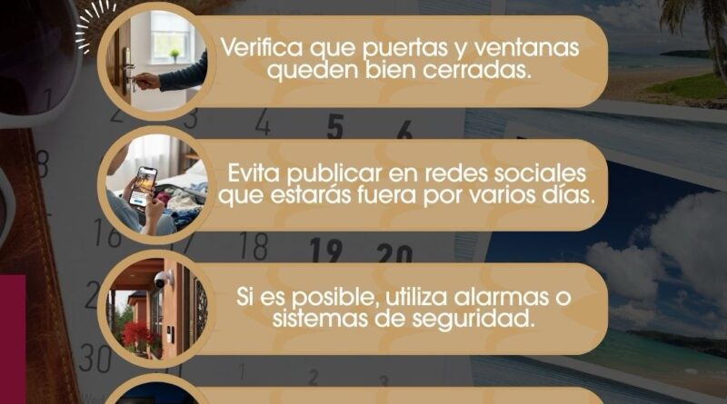 Emite SSPCM recomendaciones para prevenir robos a casa habitación durante Semana Santa Emite SSPCM recomendaciones para prevenir robos a casa habitación durante Semana Santa