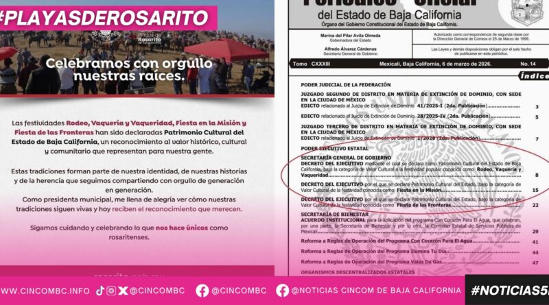 Tradiciones de Playas de Rosarito reciben reconocimiento como Patrimonio Cultural del Estado de Baja California
