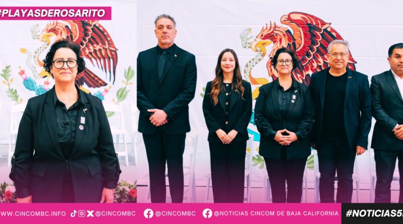 Encabeza la presidenta municipal Rocio Adame Muñoz ceremonia de abanderamiento en Playas de Rosarito