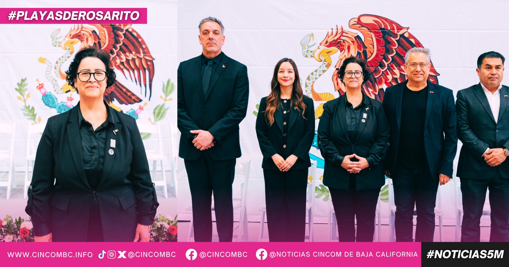 Encabeza la presidenta municipal Rocio Adame Muñoz ceremonia de abanderamiento en Playas de Rosarito
