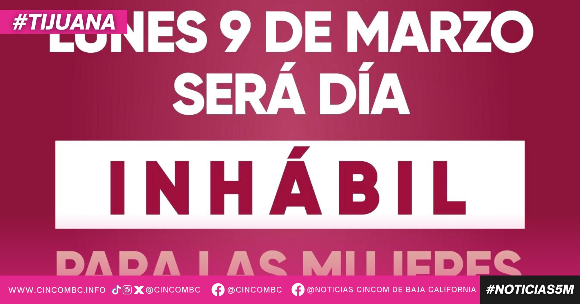 Será 9 de marzo día de asueto para mujeres que laboran en el Gobierno Municipal de Tijuana