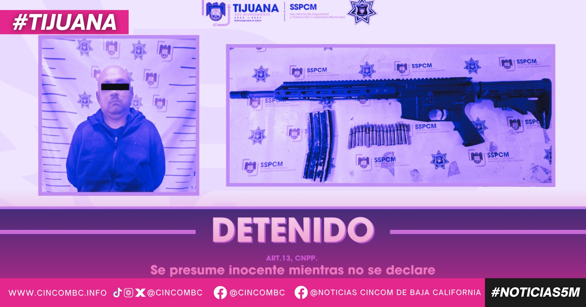 Decomisa Policía Municipal arma tipo fusil y asegura a presunto responsable de robos con violencia