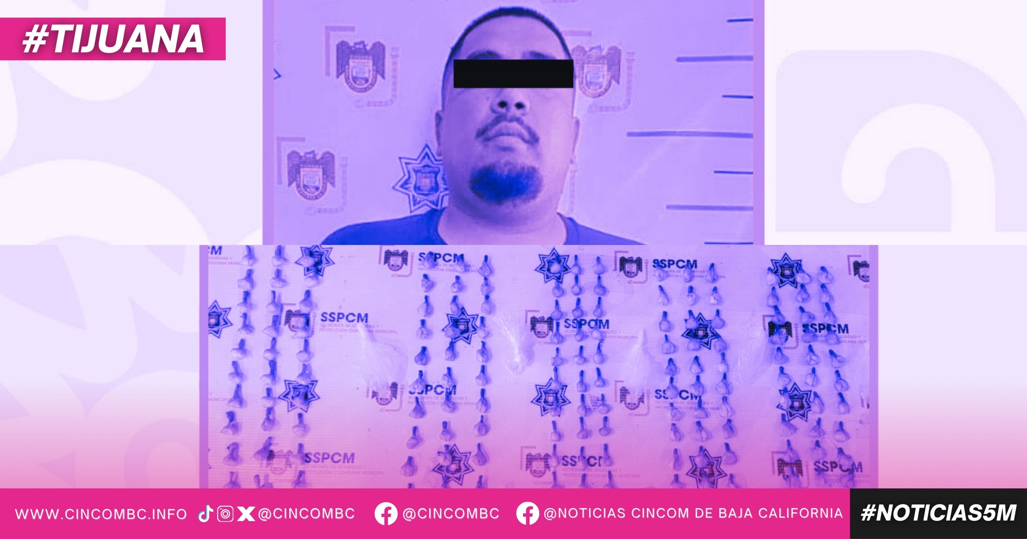 Captura Policía Municipal de Tijuana a persona con 150 dosis de cristal