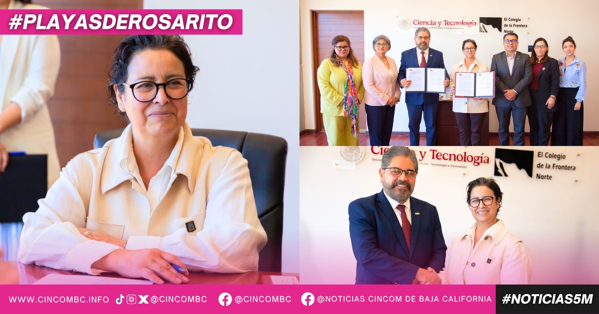 Firma Ayuntamiento de Playas de Rosarito convenio de colaboración con el Colegio de la Frontera Norte