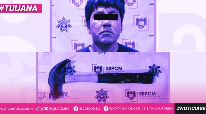 Asegura Policía Municipal a sujeto por lesiones con objeto contundente