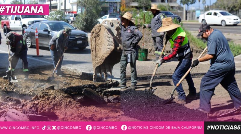 Avanza XXV Ayuntamiento de Tijuana con programa de bacheo en distintas delegaciones de la ciudad