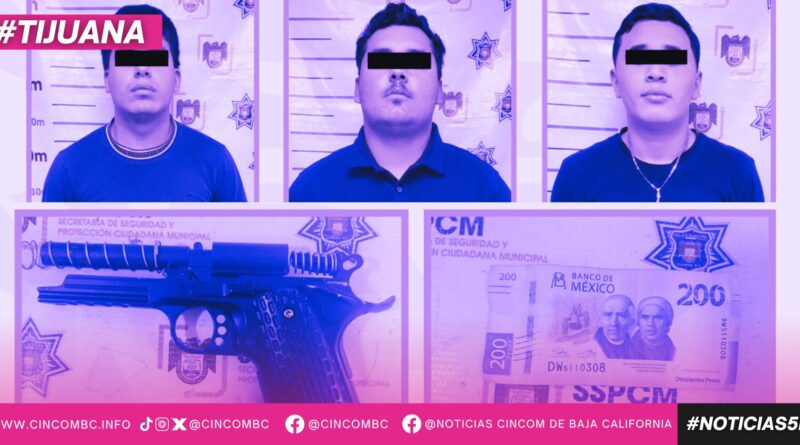 Detiene Policía Municipal de Tijuana a tres sujetos por robo con violencia a transeúnte Detiene Policía Municipal de Tijuana a tres sujetos por robo con violencia a transeúnte