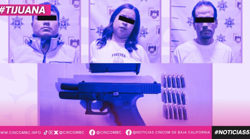 Asegura Policía Municipal a tres personas por posesión de arma de fuego