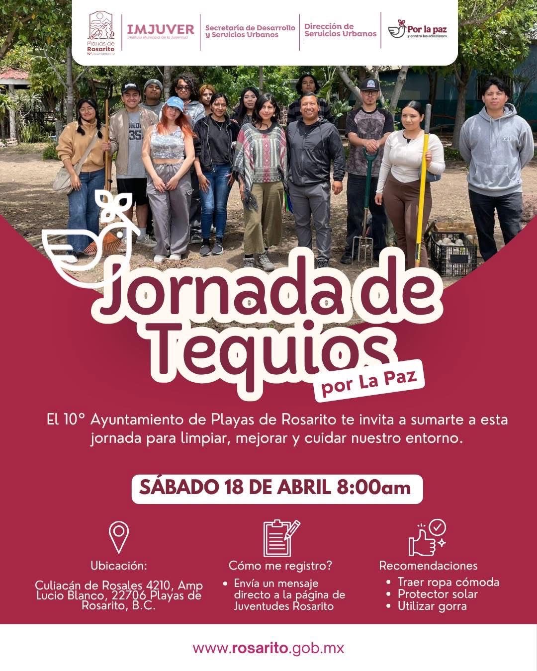 Invita 10º Ayuntamiento de Playas de Rosarito a Jornada de Limpieza “Tequios por la Paz” en la Colonia Constitución