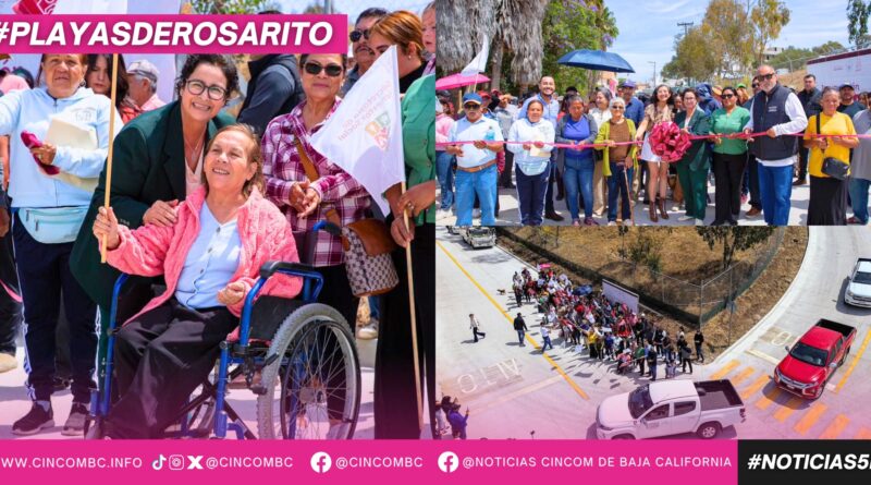 Inaugura Presidenta Rocio Adame Muñoz pavimentación con concreto hidráulico en Lomas de Rosarito