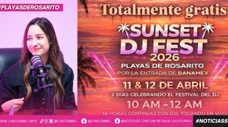 Invita DIF Playas de Rosarito al “Sunset DJ Fest”, evento gratuito frente al mar