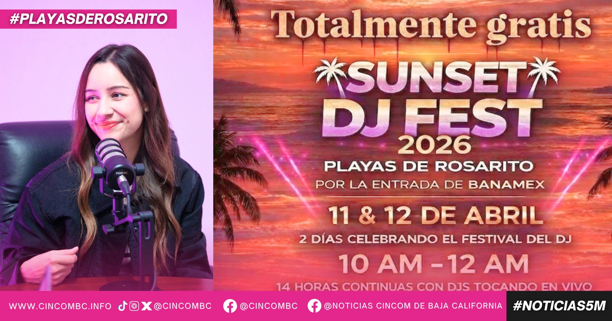 Invita DIF Playas de Rosarito al “Sunset DJ Fest”, evento gratuito frente al mar