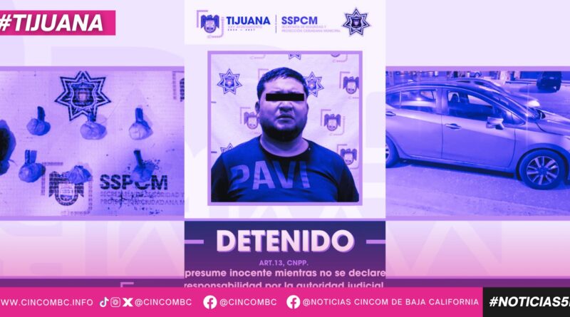 Detiene Policía Municipal a sujeto por delitos contra la salud; se presume su participación en un reciente homicidio