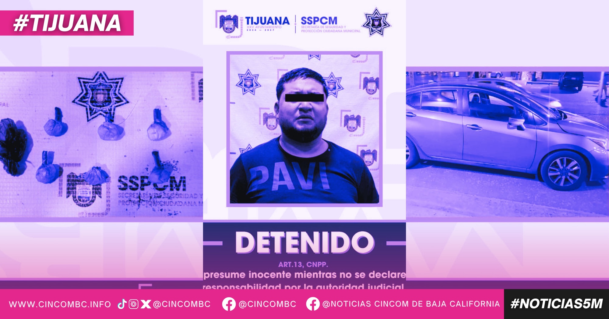 Detiene Policía Municipal a sujeto por delitos contra la salud; se presume su participación en un reciente homicidio