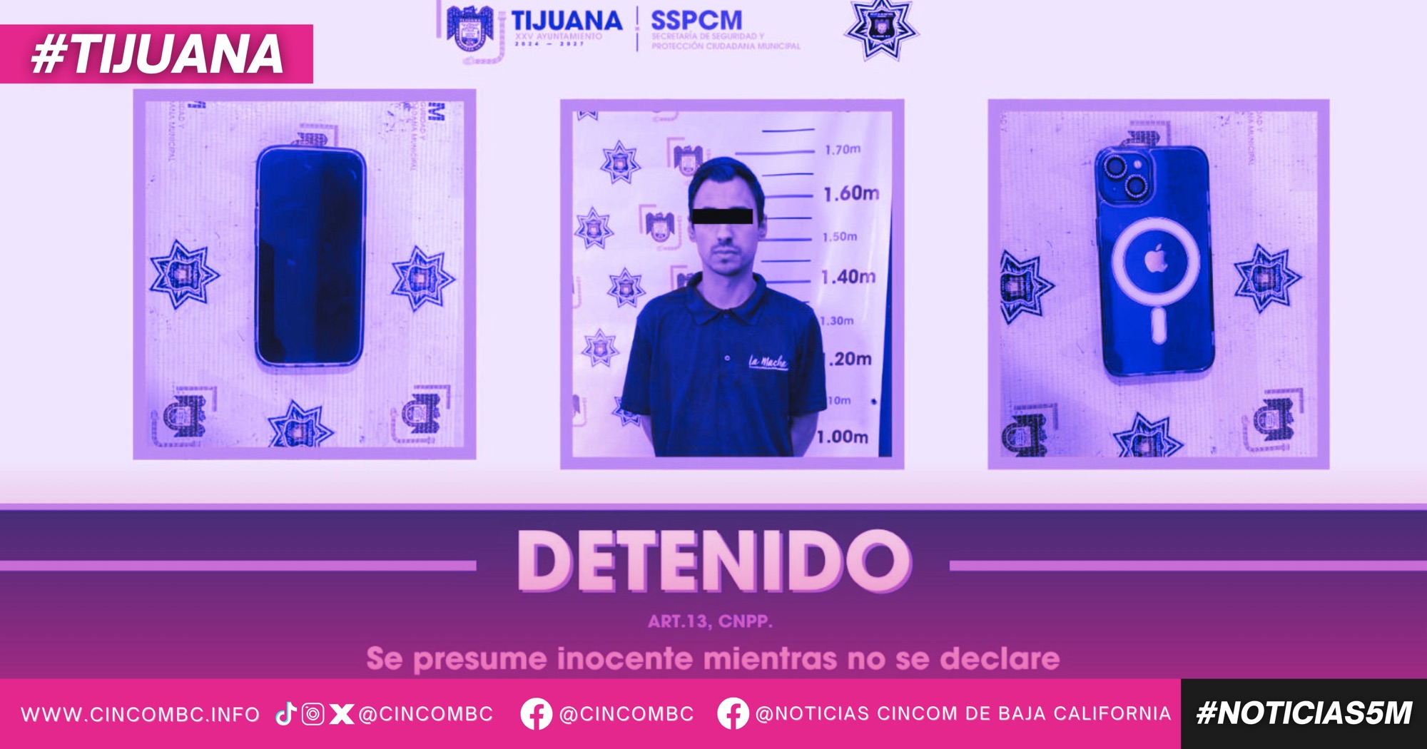 Asegura Policía de Tijuana a presunto responsable del delito de allanamiento de morada y robo