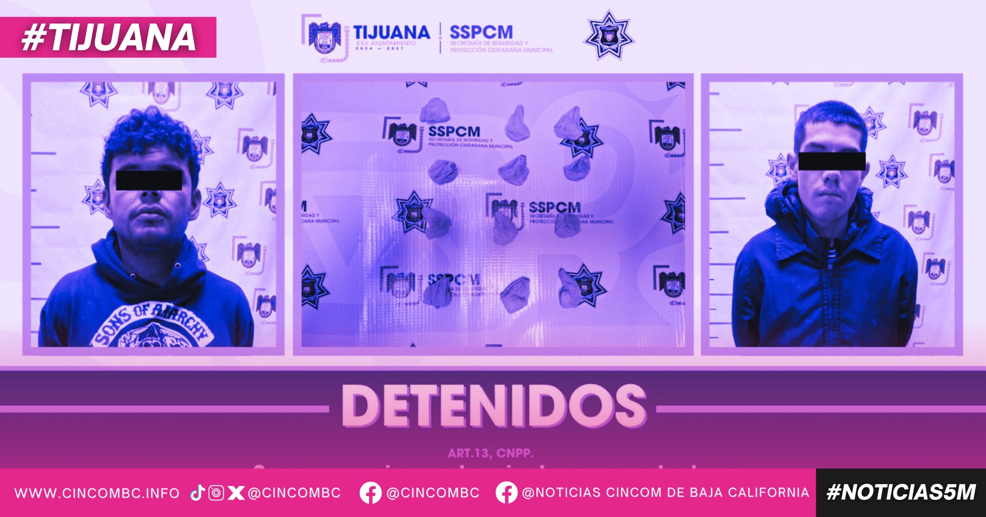 Asegura Policía Municipal a dos presuntos responsables de robos a tiendas OXXO en Tijuana