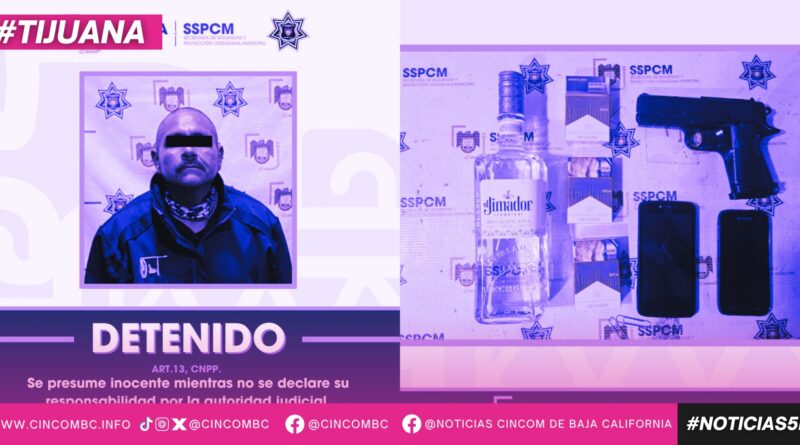 Asegura Policía Municipal de Tijuana a hombre por robo con violencia a comercio