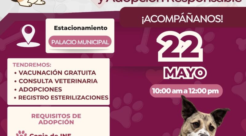 Invita Gobierno de Playas de Rosarito a Feria de Bienestar Animal y Adopción Responsable