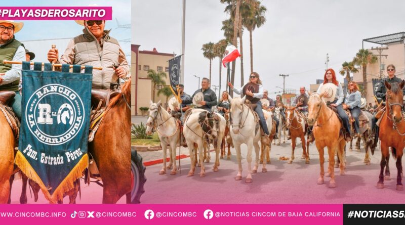 Gobierno de Playas de Rosarito realiza tradicional cabalgata rumbo al Lienzo Charro por el 141 Aniversario del municipio