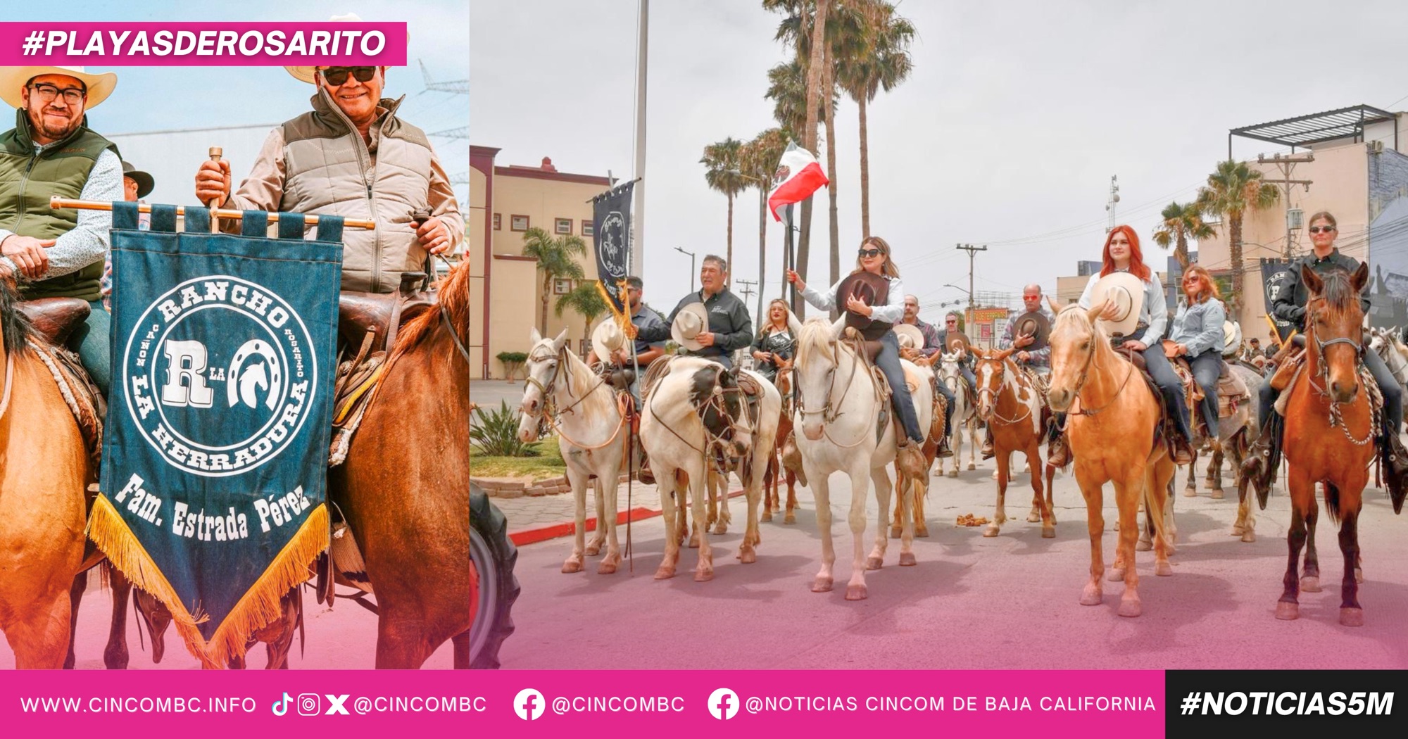 Gobierno de Playas de Rosarito realiza tradicional cabalgata rumbo al Lienzo Charro por el 141 Aniversario del municipio