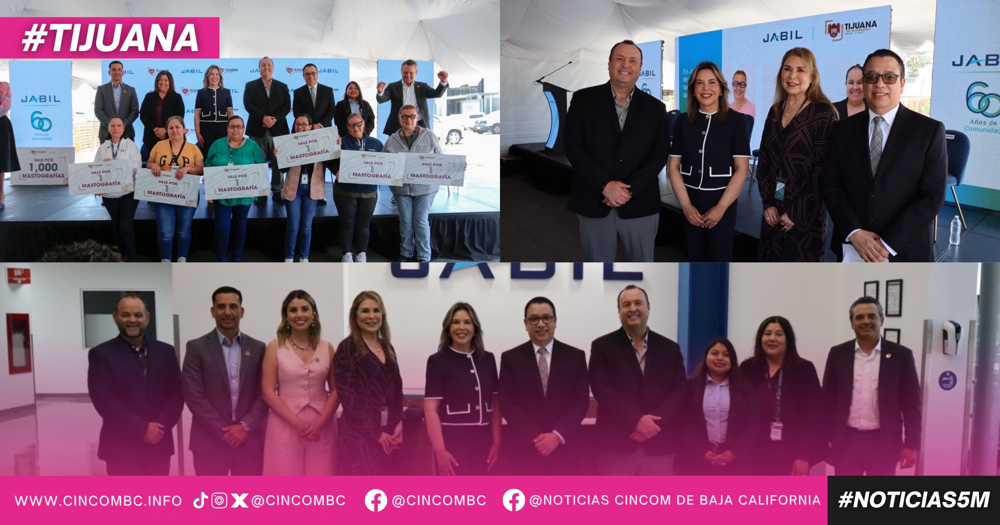 Entrega XXV Ayuntamiento Mil vales de mastografías a colaboradoras de empresa Jabil Healthcare