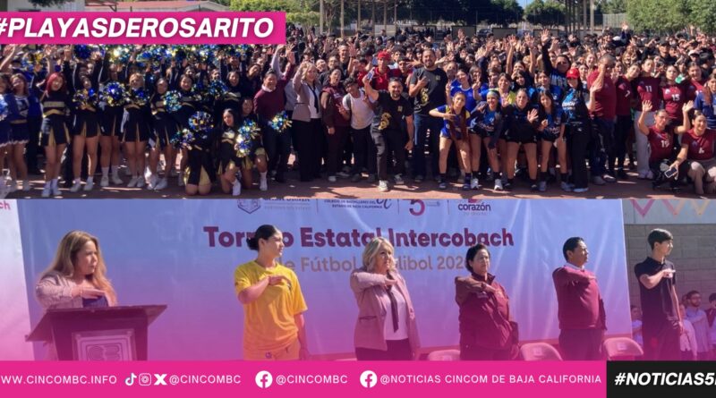 Presidenta Municipal Rocío Adame participa en la inauguración del Torneo Estatal INTERCOBACH de Fútbol y Voleibol 2026