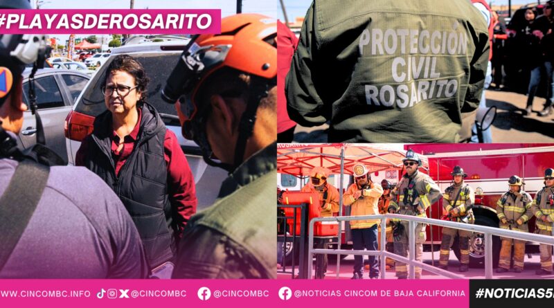 Participa Gobierno de Playas de Rosarito en Simulacro Nacional, reforzando la cultura de la prevención