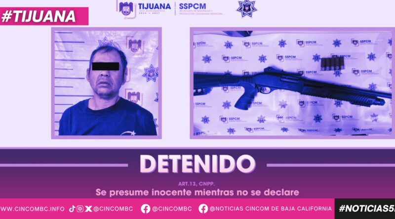 Detiene Policía Municipal a persona con arma de fuego tipo escopeta Detiene Policía Municipal a persona con arma de fuego tipo escopeta