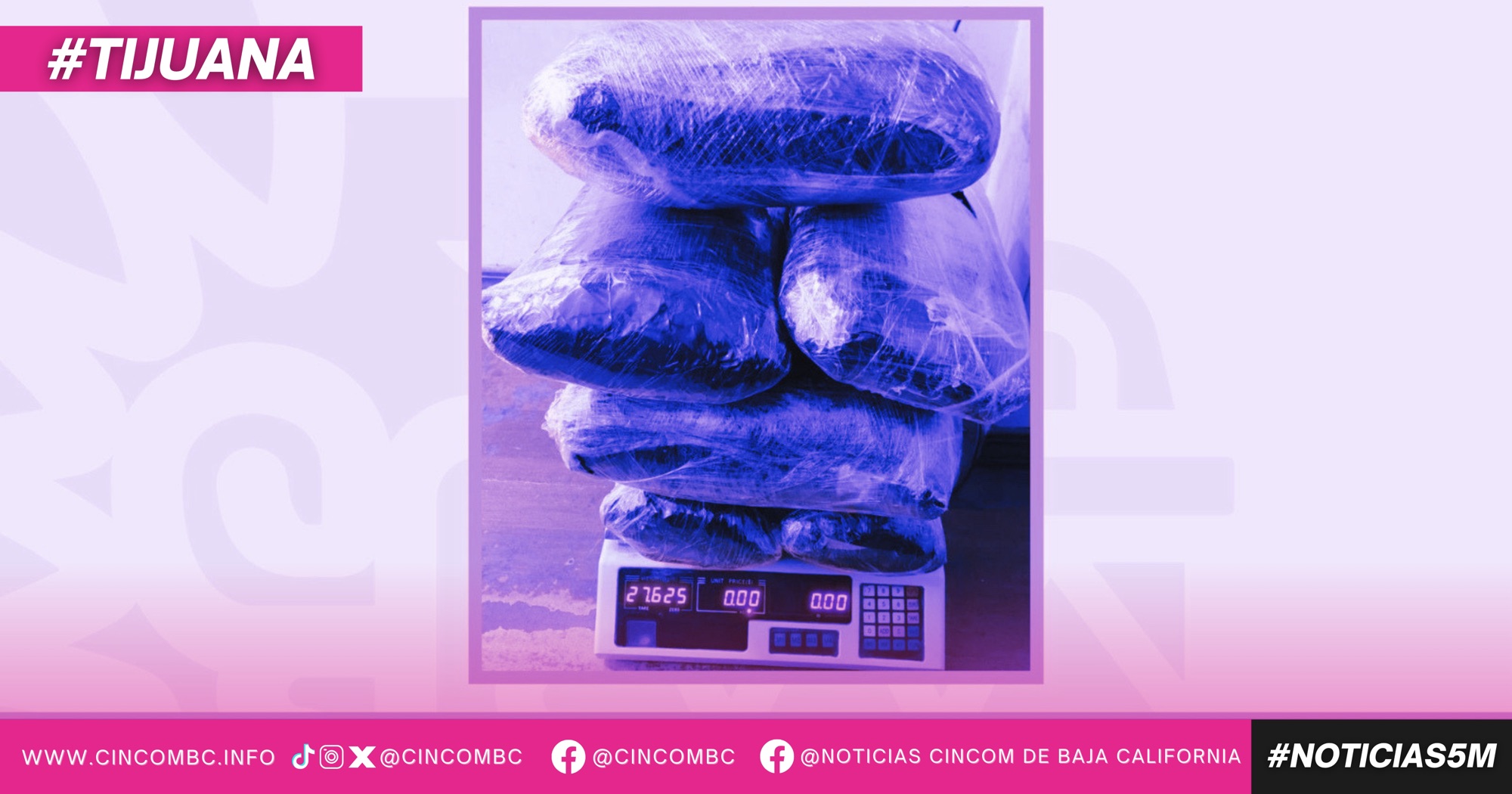 Localiza Policía Municipal de Tijuana 27 kilogramos de presunta droga abandonados en vehículo en Zona Río