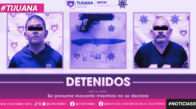 Asegura Policía Municipal a dos sujetos por robo con violencia y allanamiento de morada en la colonia Francisco Villa
