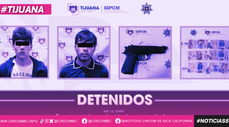 Detiene Policía Municipal a dos sujetos por robo con violencia a transeúnte