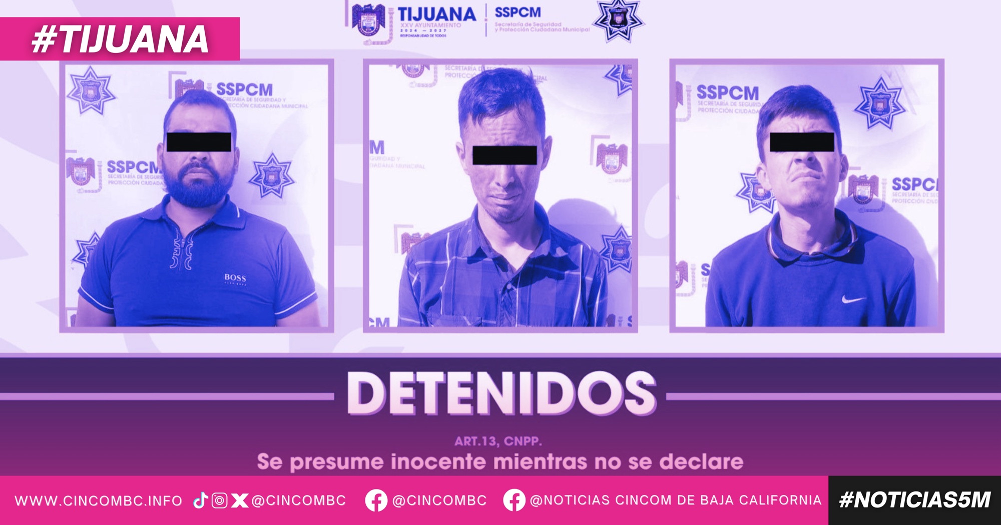 Arresta Policía Municipal a tres hombres por presuntos delitos contra la salud