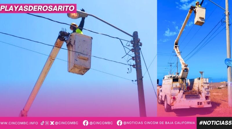Más iluminación, mayor seguridad: Gobierno de Playas de Rosarito avanza en el mejoramiento urbano