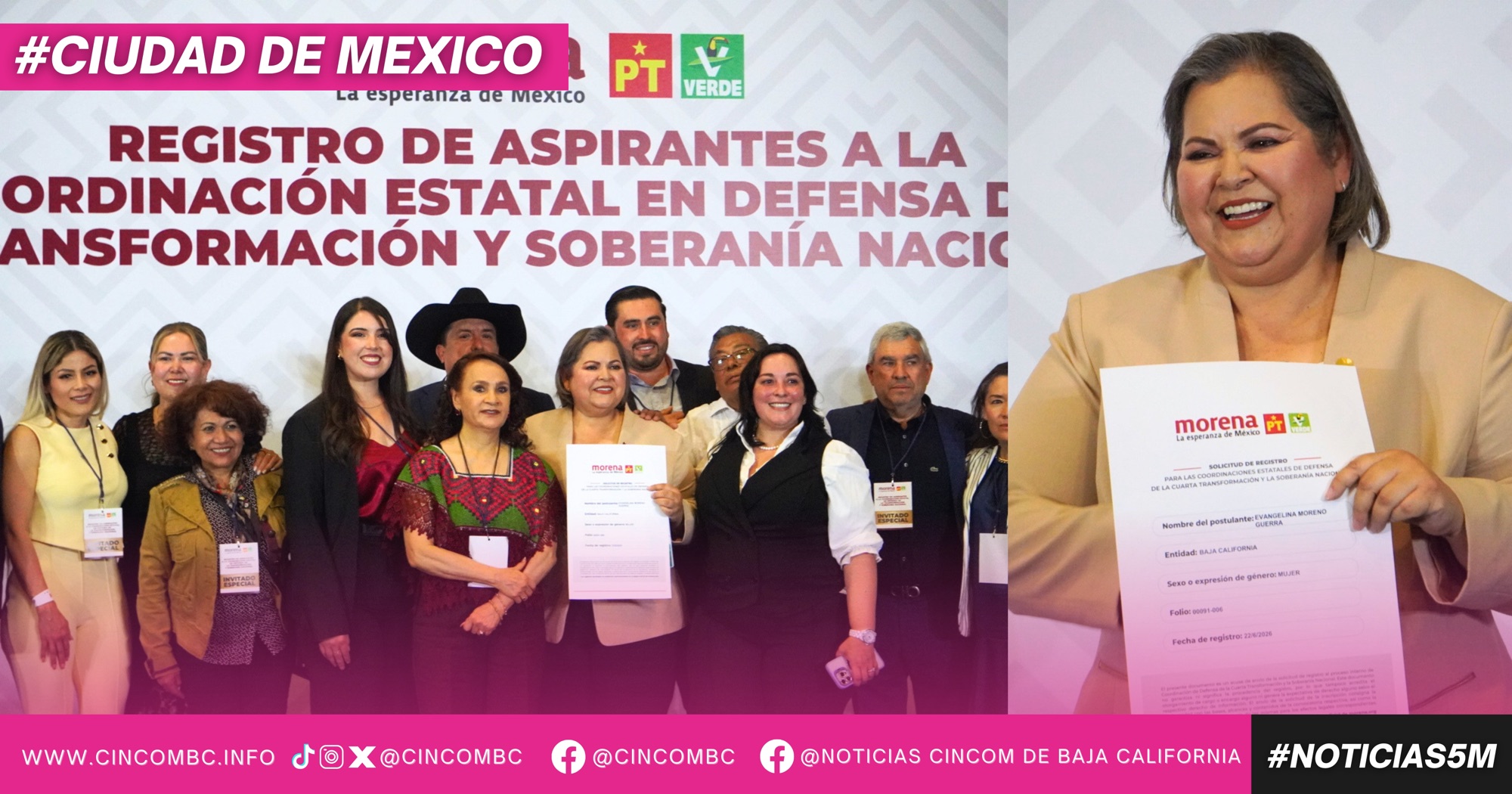 Se registra Eva Moreno como aspirante a dirigir la Cuarta Transformación en Baja California